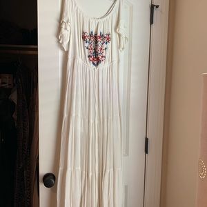 Off the shoulder embroidered dress